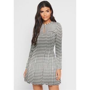 Reiss Evie Pleated Geometric Print Mini Dress